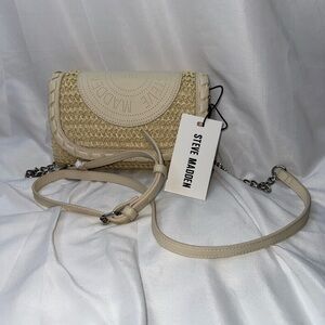 Steve Madden Cream Crescent Crossbody Bag